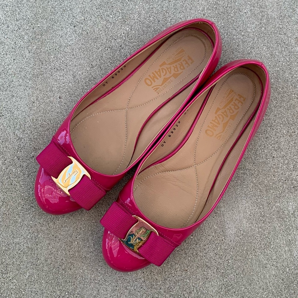 Salvatore Ferragamo Hot Pink Flats